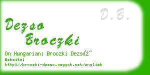 dezso broczki business card